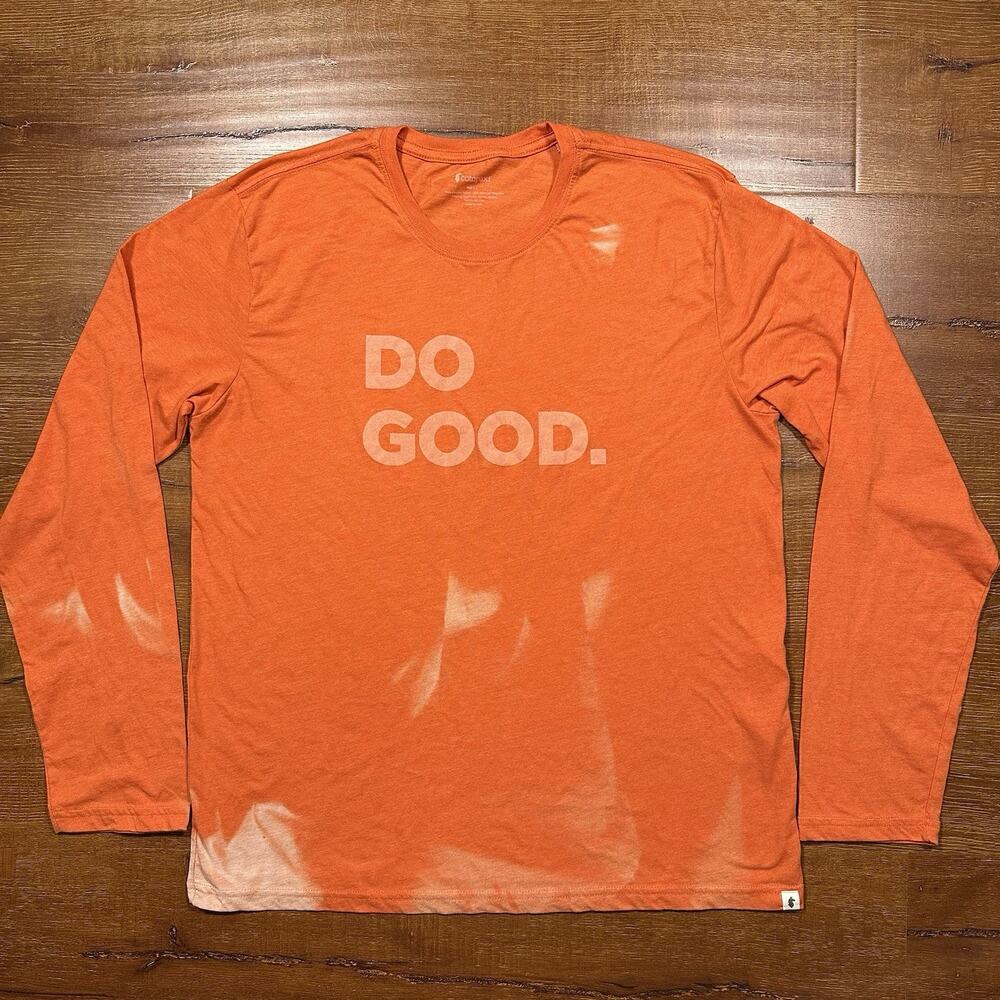 Cotopaxi Long Sleeve T Shirt Mens L Orange Do Good Crew Neck Organic Sustainable